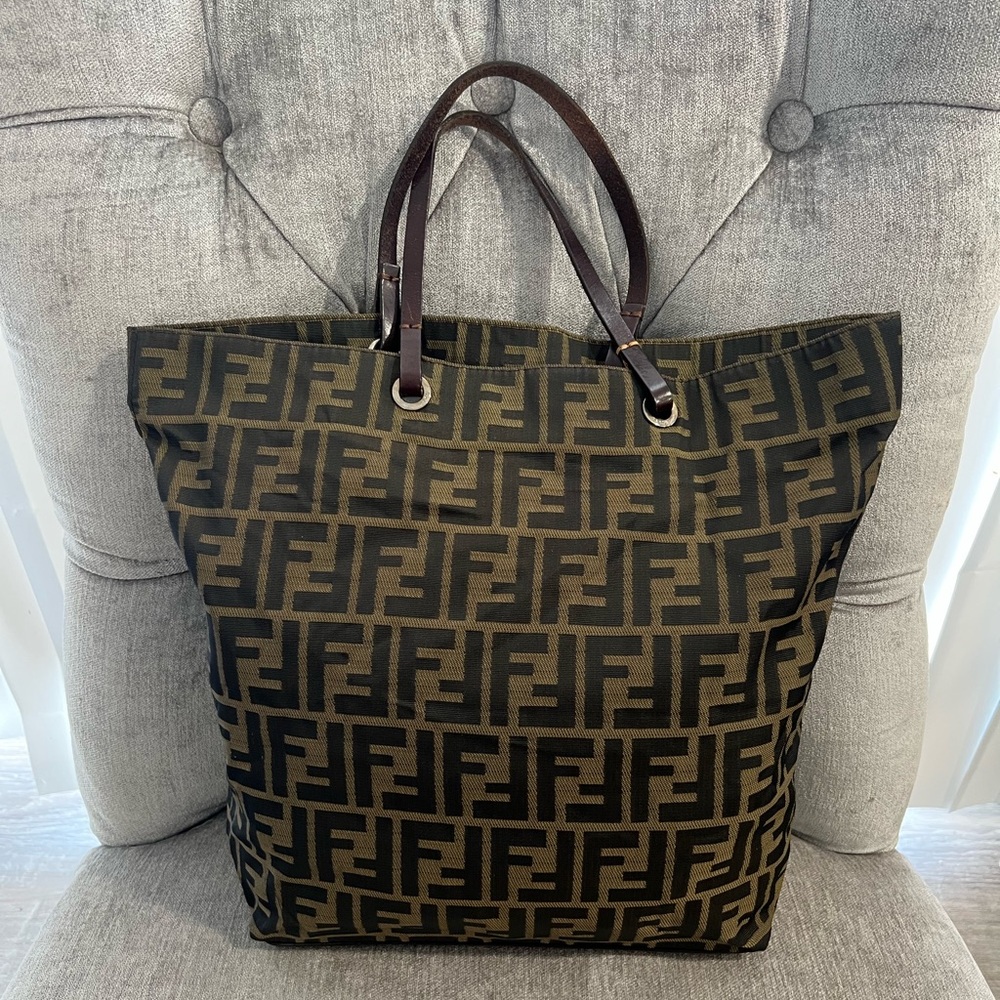 Authentic Fendi Zucca Canvas Tote - EUC